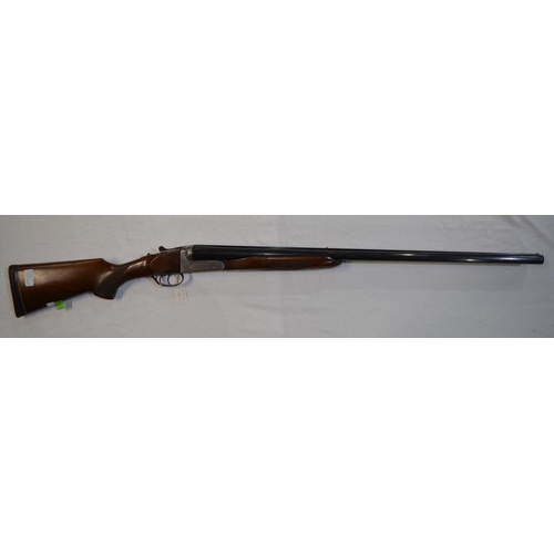 373 - A Zabala 10 gauge side by side double barrel shot gun. Serial No 277879. Barrell length 32'. Overall... 