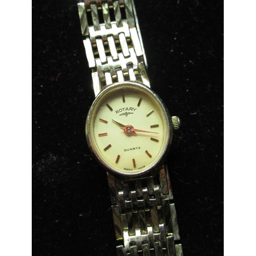 82 - Ladies Rotary quartz gold plated wristwatch on bimetallic bracelet, Ladies Rotary quartz cocktail wa... 