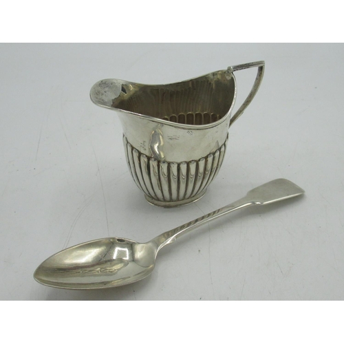 79 - Geo.III hallmarked sterling silver Fiddle pattern dessert spoon, WB, London, 1819 and an Edw.VII hal... 