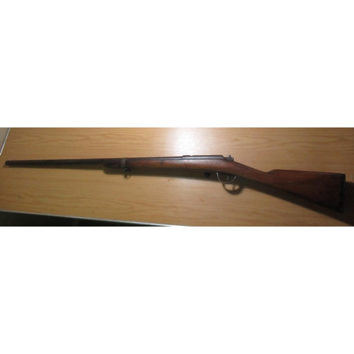 396 - 12 bore Chassepot M80 bolt action shotgun with 31 1/2 inch barrel, the stock with insert panel MA, s... 