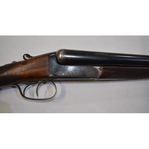 383 - A Cogswell & Harrison 12 gauge box lock side by side double barrel shot gun. Double trigger, non eje... 