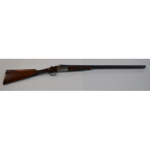 386 - An AYA 20 gauge box lock side by side double barrel shot gun. Double trigger, non ejector. Serial No... 