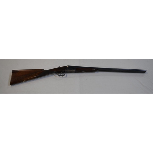 389 - A AYA 16 gauge box lock side by side double barrel shot gun. Double trigger, ejector. Serial No 3564... 