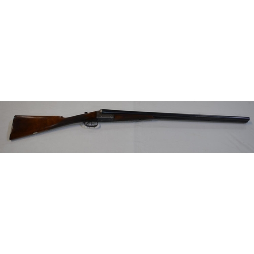 390 - A Chas Osbourne 12 gauge box lock side by side double barrel shot gun. Double trigger, non ejector. ... 