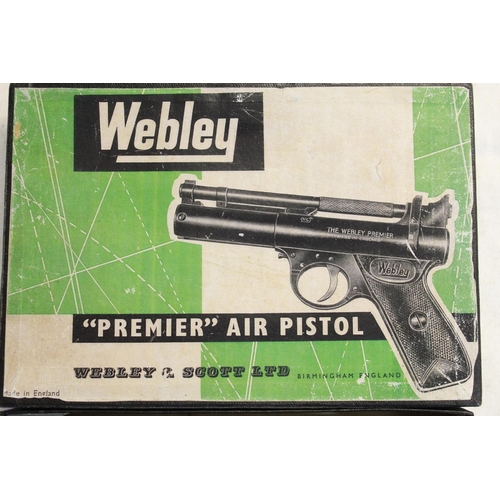 314 - Boxed Webley Premier over leaver .22 air pistol SN:154