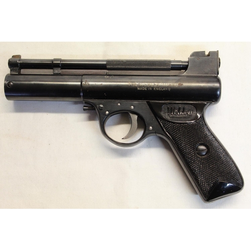 315 - Boxed Webley mk1 over leaver .177 air pistol SN:385 3.2lb/ft