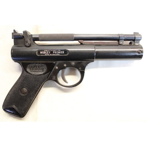 318 - Webley premier over leaver .22 air pistol SN:73 3.0lb/ft in good condition