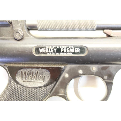 318 - Webley premier over leaver .22 air pistol SN:73 3.0lb/ft in good condition