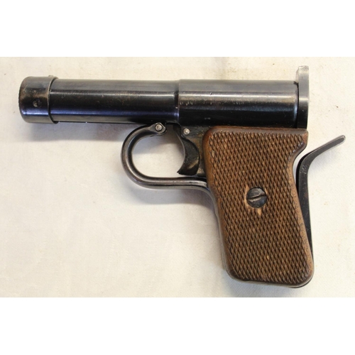 324 - D.R.G.M tell II D.R.P .177 break barrel with lock air pistol 0.8lb/ft with wooden grips