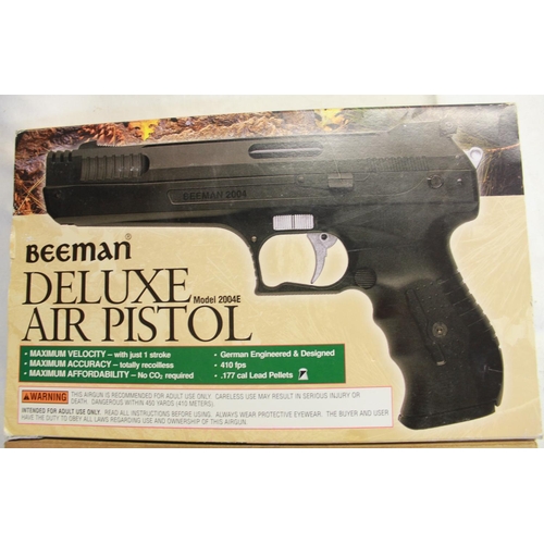 325 - Boxed Beeman deluxe mod 2004E over leaver air pistol 2.7 cp/ft