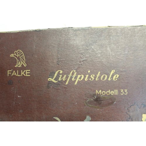 455 - boxed Falke mod33 .177 under leaver break barrel air pistol 1.7lb/ft