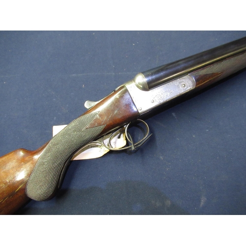 418 - C.G. Bonehill of Birmingham 12 bore bar in action side by side shotgun, 30 inch barrels and 14.5 inc... 