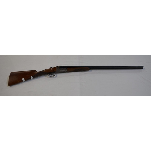 393 - Toledo 20 gauge box lock side by side double barrel shot gun. Double trigger, non-ejector. Serial No... 