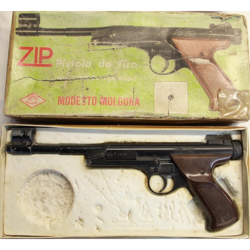 461 - Boxed ZIP collectors pistol .177 break barrel SN:13126 1.5lb/ft