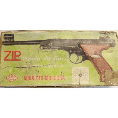 461 - Boxed ZIP collectors pistol .177 break barrel SN:13126 1.5lb/ft