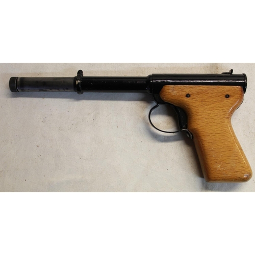 463 - Diana mod II .177 Gat air pistol 0.2LB/FT with wooden grips and a black barrel