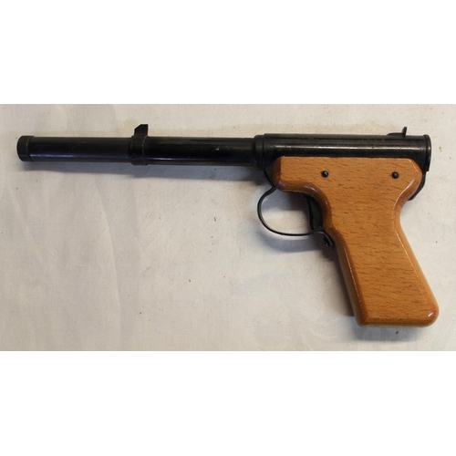 465 - Diana mod II .177 Gat air pistol with wooden grips and a black barrel