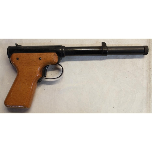 465 - Diana mod II .177 Gat air pistol with wooden grips and a black barrel