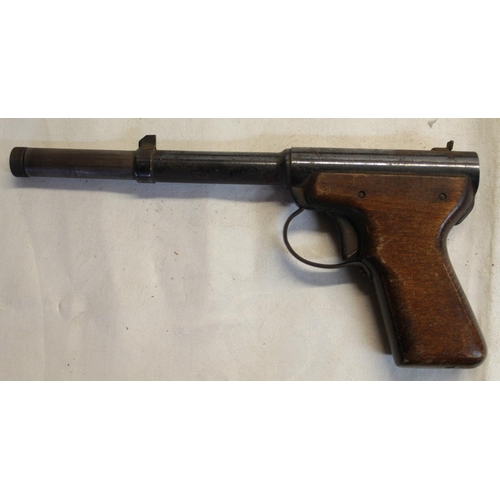 467 - Diana mod II .177 Gat air pistol 0.6LB/FT with wooden grips and a black barrel