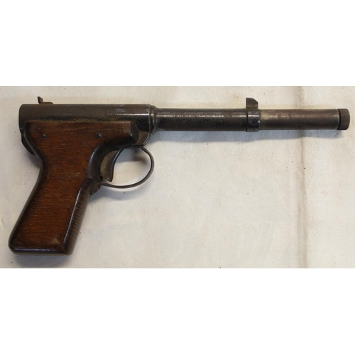 467 - Diana mod II .177 Gat air pistol 0.6LB/FT with wooden grips and a black barrel