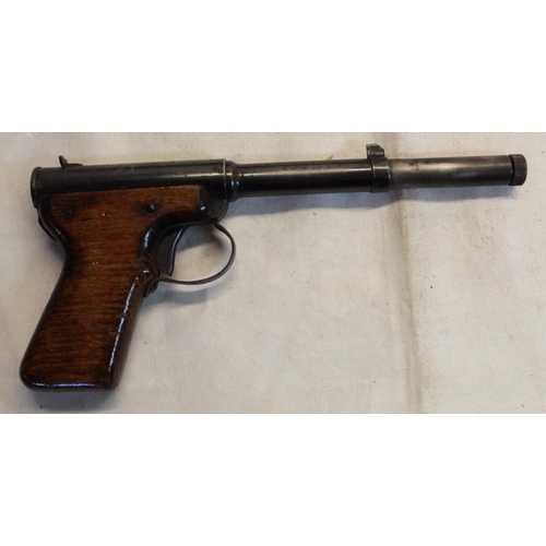 468 - Diana modII .177 Gat air pistol 0.4LB/FT with wooden grips and a black barrel