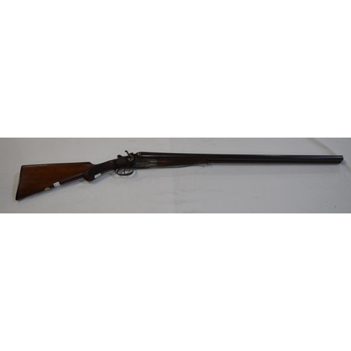 408 - Fred Williams 12B double barrelled hammer shotgun, barrel L30