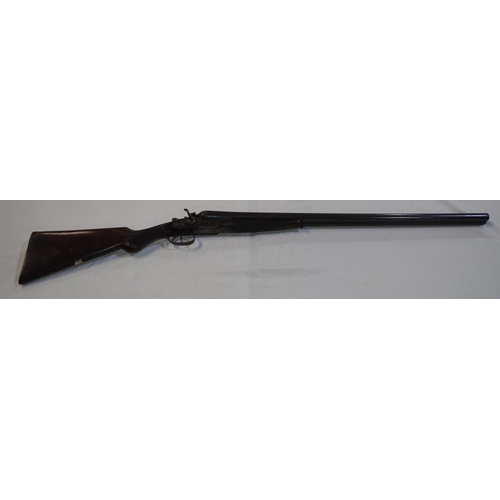 409 - Midland Company 12B double barrelled hammer shotgun, barrel L30