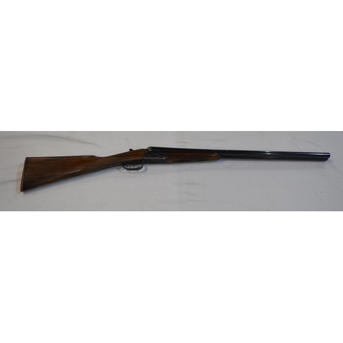 435 - A boxed Ugartechea Spanish made box lock 12 gauge side by side double barrel shot gun. Double trigge... 