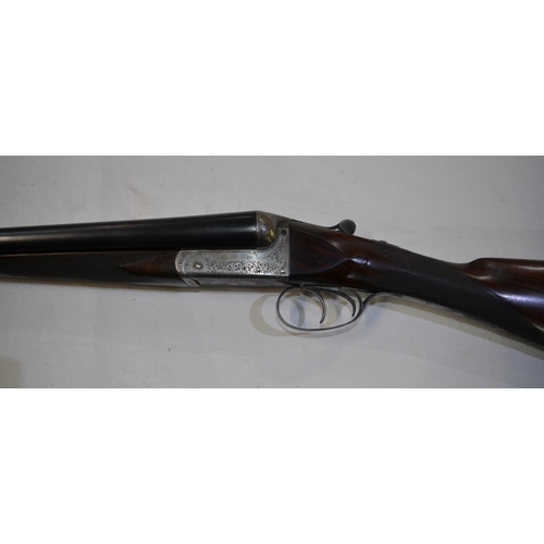 436 - A cased pair of William Evans box lock 12 gauge side by side double barrel shot guns. Double trigger... 