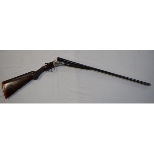 437 - An Isaac Hollis box lock 28 gauge side by side double barrel shot gun. Double trigger, ejector. Seri... 