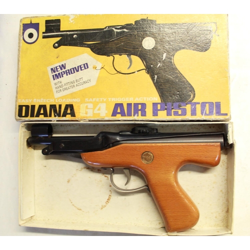 475 - boxed Diana MKIV over lever .177 air pistol with metal Diana logo 0.8LB/FT