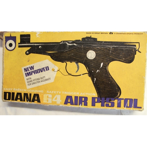 475 - boxed Diana MKIV over lever .177 air pistol with metal Diana logo 0.8LB/FT