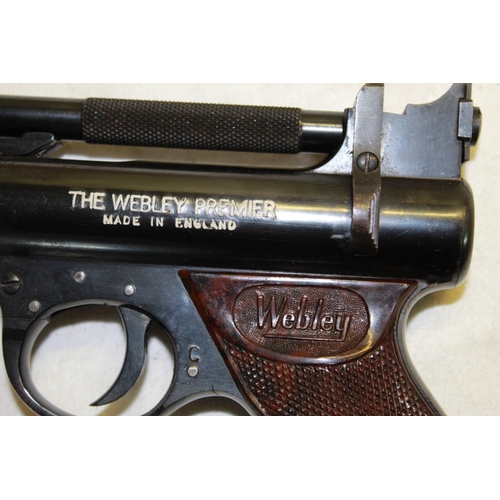 478 - Webley Premier over lever .177 air pistol SN:1618 3.1lb/ft in good condition