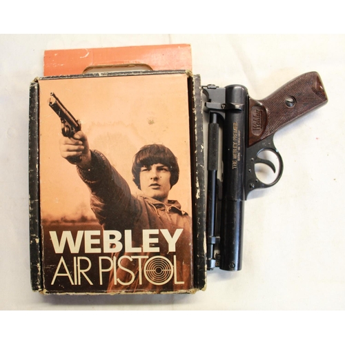 481 - Boxed Webley premier over lever .22 air pistol SN:897