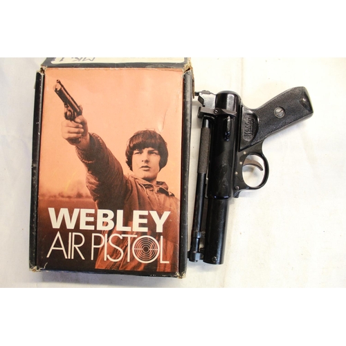 485 - Boxed Webley premier over lever .22 air pistol SN:229 2.2lb/ft