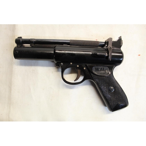 485 - Boxed Webley premier over lever .22 air pistol SN:229 2.2lb/ft