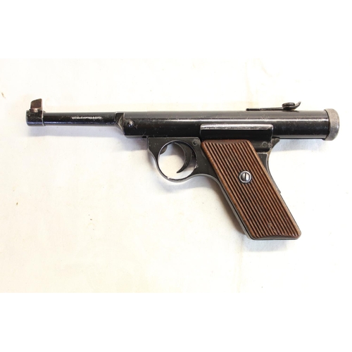 489 - Haenel mod 26 break barrel .177 air pistol with wooden grips SN:526 1.6lb/ft