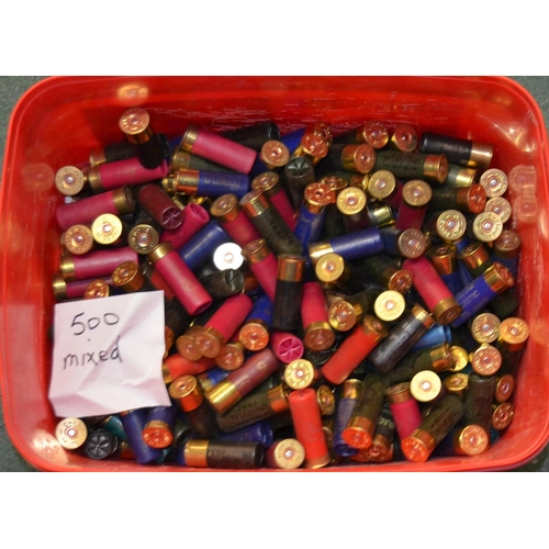 509 - A box containing 500 mixed 12 gauge shotgun cartridges.