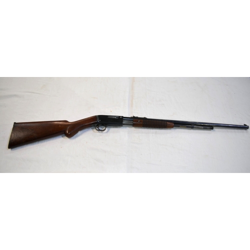 506 - A deactivated Belgian pump action .22 rifle, barrel length 21'. Serial no 63217, with deactivation c... 