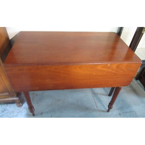 412 - Edwardian display cabinet with painted detail, W60cm D30cm H140cm and a Victorian mahogany Pembroke ... 