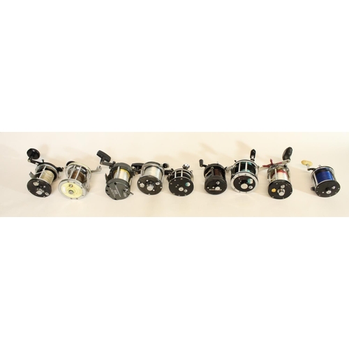 616 - Collection of multiplier fishing reels incl. Mitchell 300, Abu Ambassadeur 9000C, Winfield Base Fish... 