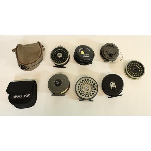 634 - Four fly reels to inc. Roddy 340, Silstar 2904, Orvis Madison, Pilgrim 7/8, Leeda Gearfly and BFR Ri... 