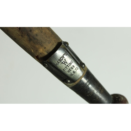 670 - Late C19th Hardy Bros. of Alnwick two section cane fly rod with cork handle and spare top section.  ... 