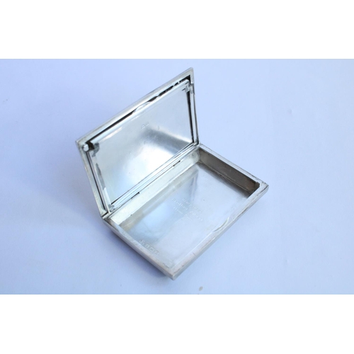 1062 - Geo.V hallmarked silver engine turned rectangular case, slide top lid with engine turned decorated c... 