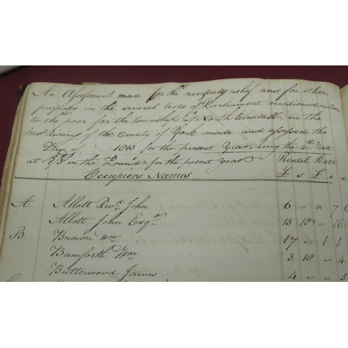 1320 - Poor Rate Assessment Log Book for the Township of North Elmsall in the West Riding of the County of ... 