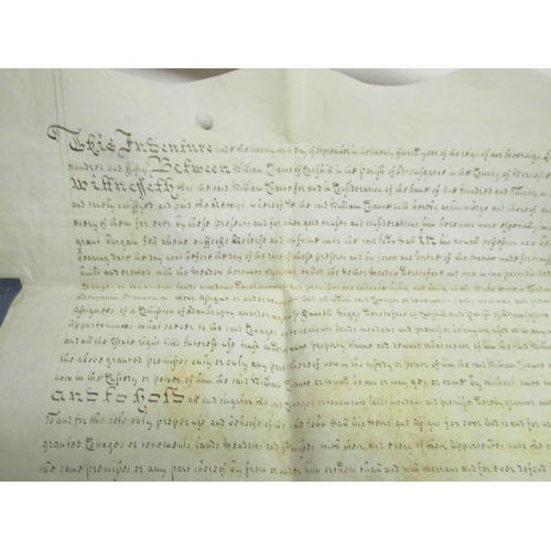 1299 - Geo.11 Indenture Tripartite 10th July 1749 for an agreement about 'Three cottages into four dwelling... 