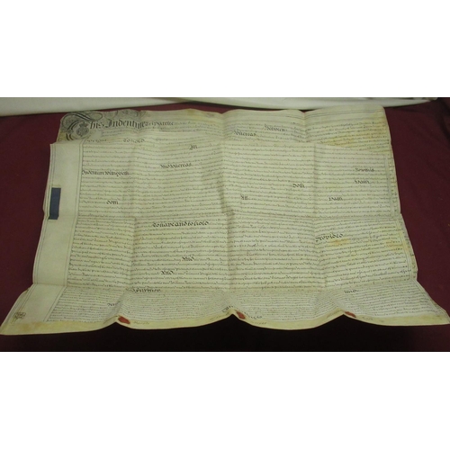 1299 - Geo.11 Indenture Tripartite 10th July 1749 for an agreement about 'Three cottages into four dwelling... 