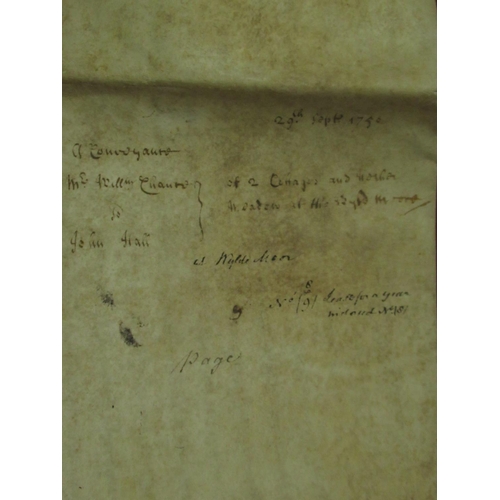 1299 - Geo.11 Indenture Tripartite 10th July 1749 for an agreement about 'Three cottages into four dwelling... 