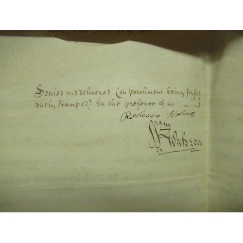 1299 - Geo.11 Indenture Tripartite 10th July 1749 for an agreement about 'Three cottages into four dwelling... 