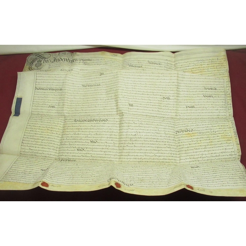 1299 - Geo.11 Indenture Tripartite 10th July 1749 for an agreement about 'Three cottages into four dwelling... 